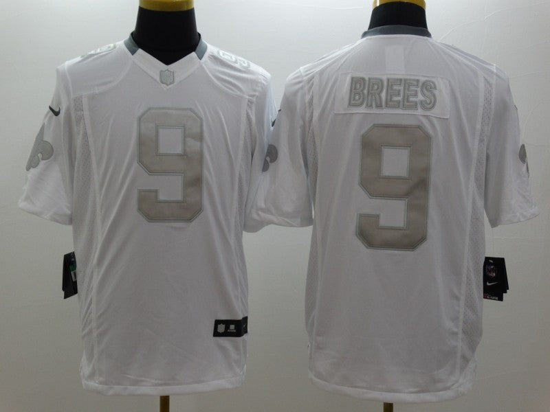 Men's New Orleans Saints Drew Brees #9 White Authentic Game Jersey1