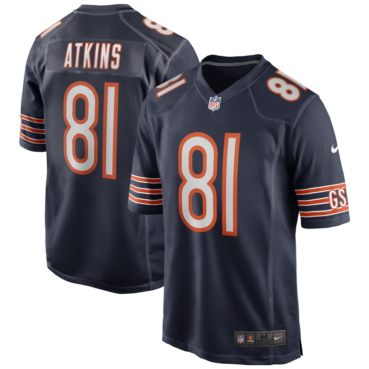 Doug Atkins Chicago Bears Nike Game Retired   Jersey - Navy