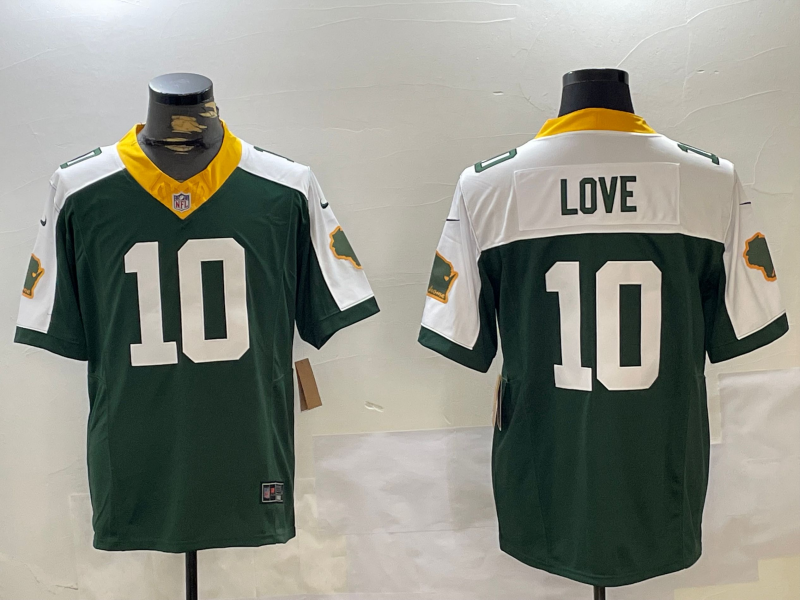 Men's Green Bay Packers Jordan Love #10 Green Team Game Jersey1