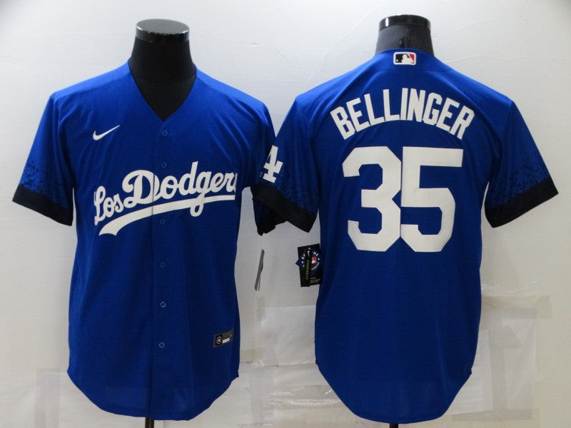 Men's Los Angeles Dodgers Cody Bellinger #35 Blue Stitched Jersey1