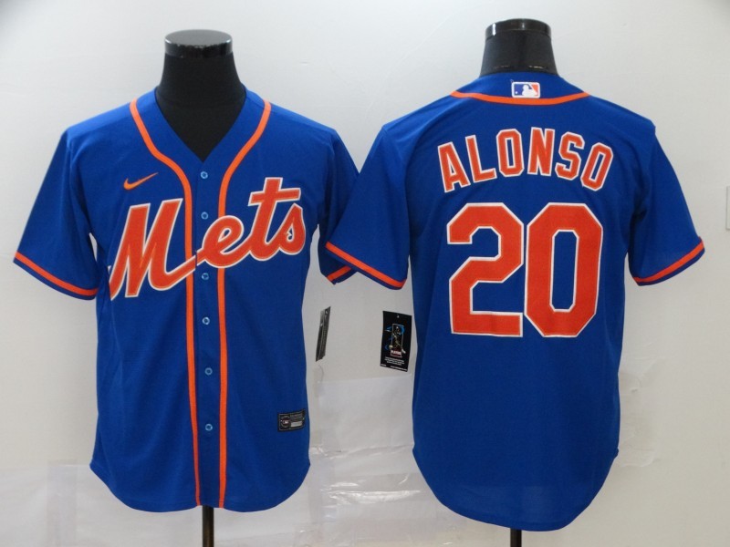 Men's New York Mets Pete Alonso #20 Blue Replica Baseball Jersey1