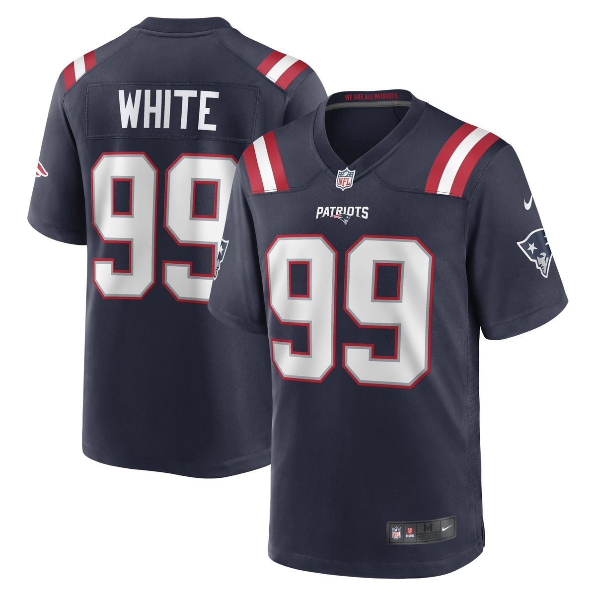 Keion White New England Patriots Nike  Game Jersey - Navy