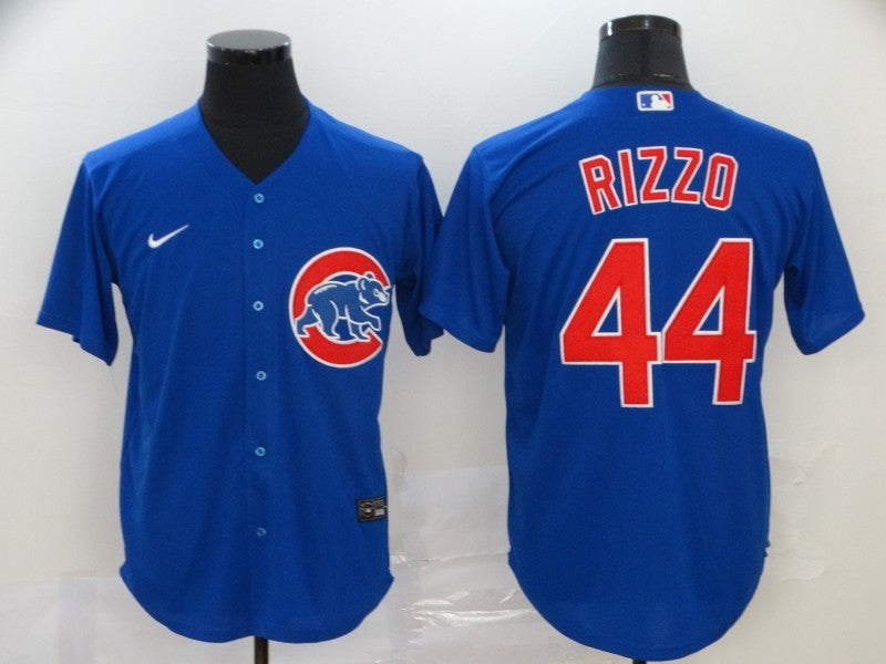 Men's Chicago Cubs Anthony Rizzo #44 Blue Replica Baseball Jersey1