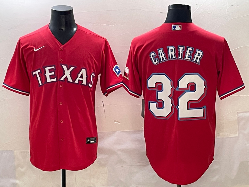 Men's Texas Rangers Evan Carter #32 Red Limited Player Jersey