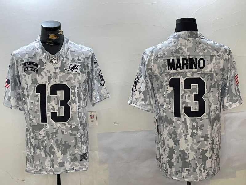 Men's Miami Dolphins Dan Marino #13 Arctic Camo 2024 Salute to Service Retired Player Limited Jersey1