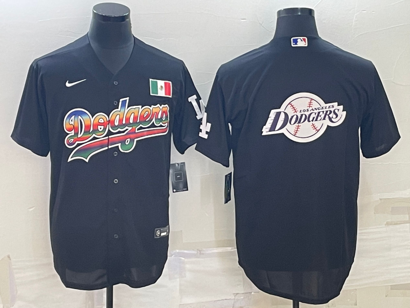 Men's Los Angeles Dodgers Black Replica Player Jersey1