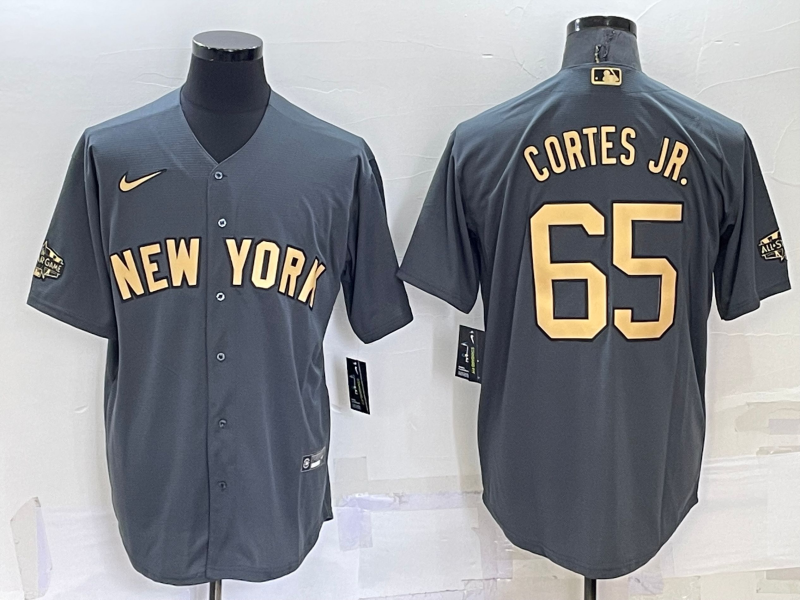 Men's New York Yankees Nestor Cortes Jr. #65 Gray Replica Baseball Jersey1