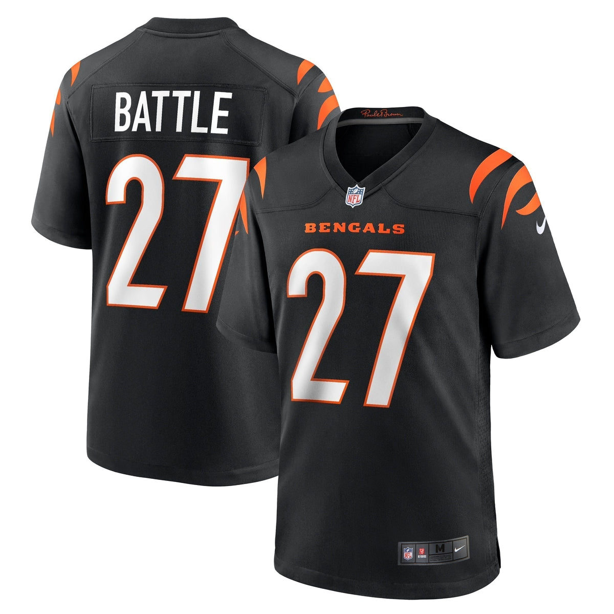 Jordan Battle Cincinnati Bengals Nike Team Game Jersey -  Black