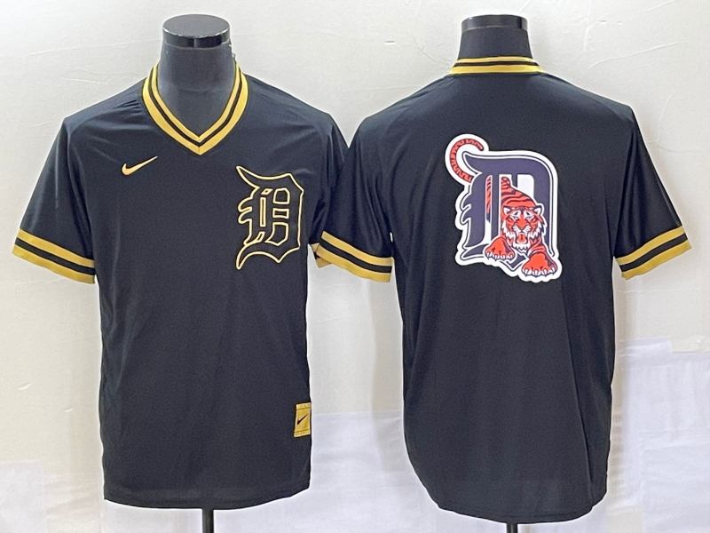 Men's Detroit Tigers Black Replica Team Jersey1