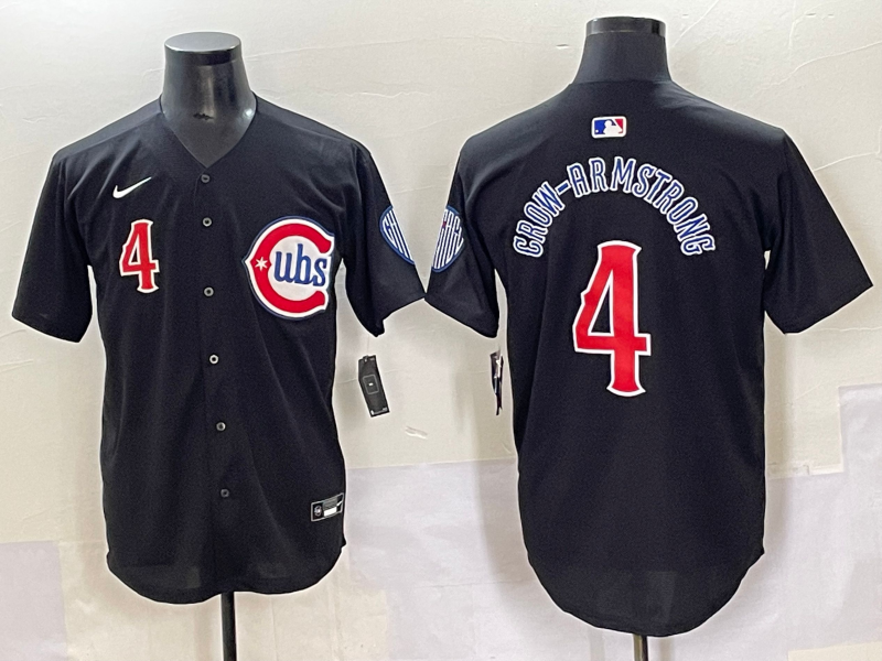 Men's Chicago Cubs Pete Crow-Armstrong #4 Black Limited Player Jersey