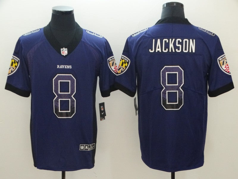 Men's Baltimore Ravens Lamar Jackson #8 Purple Alternate Game Jersey1