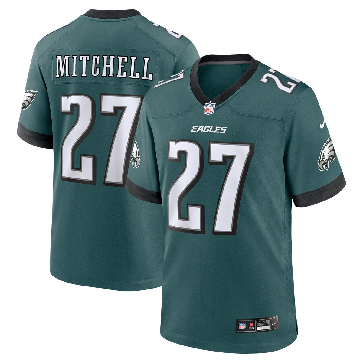 Quinyon Mitchell Philadelphia Eagles Nike Team Game Jersey - Midnight Green