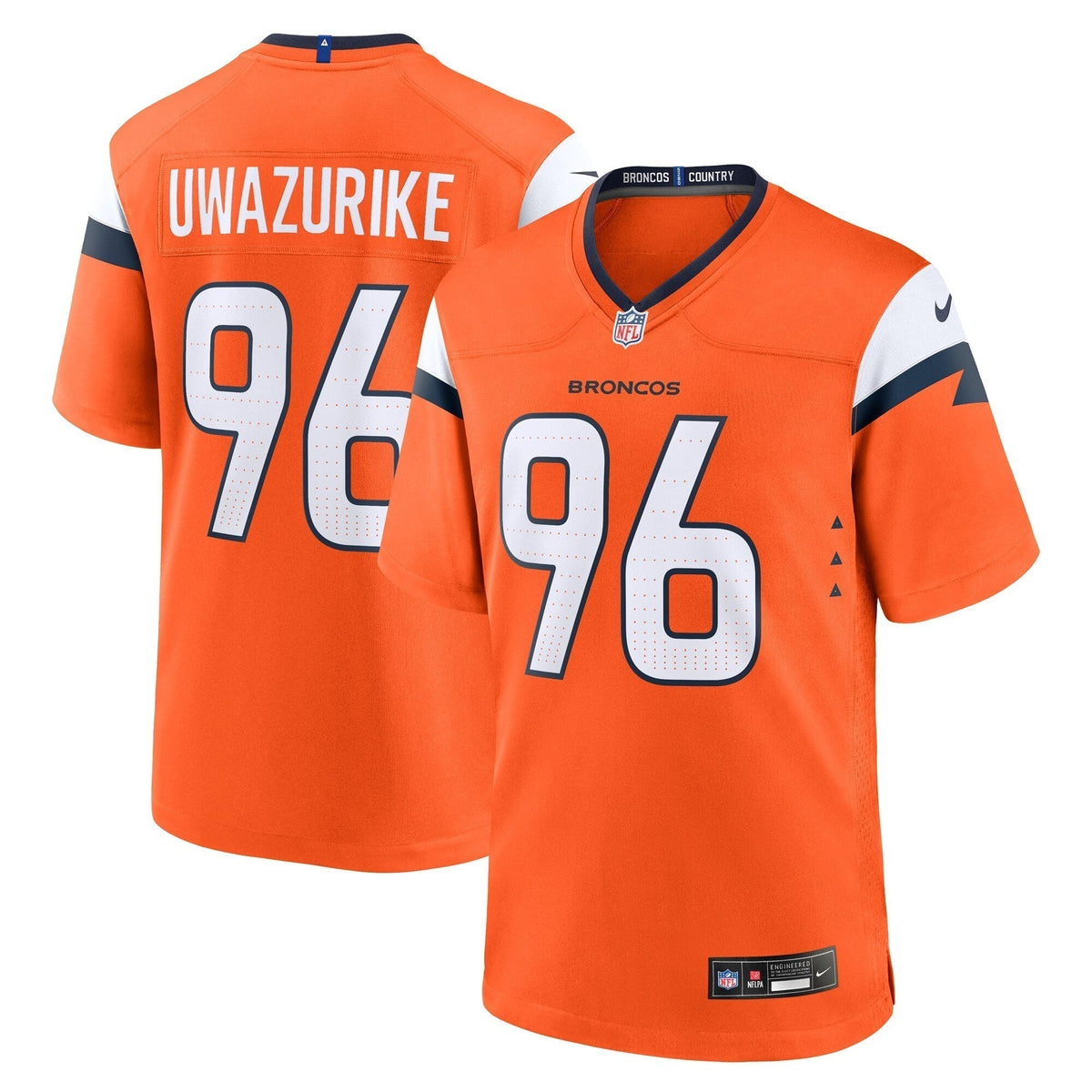 Eyioma Uwazurike Denver Broncos Nike Team Game Jersey -  Orange