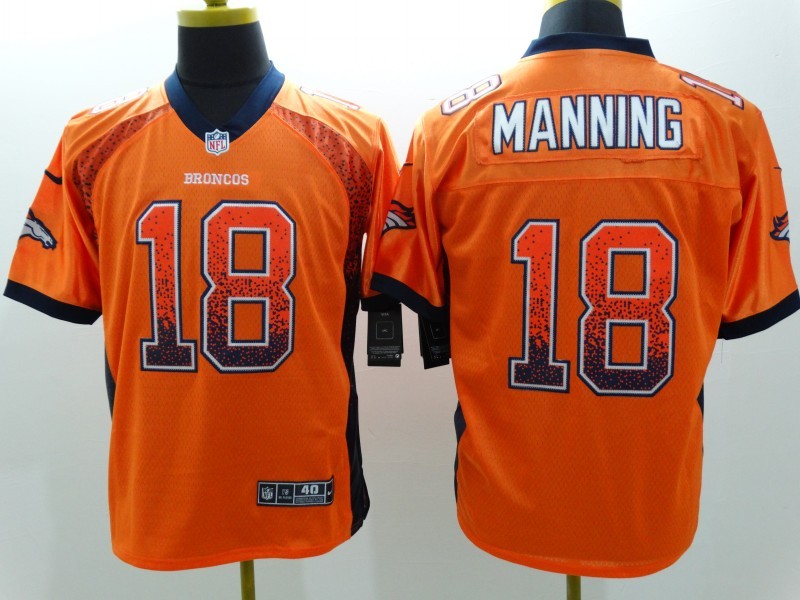 Men's Denver Broncos Peyton Manning #18 Orange Game Jersey1