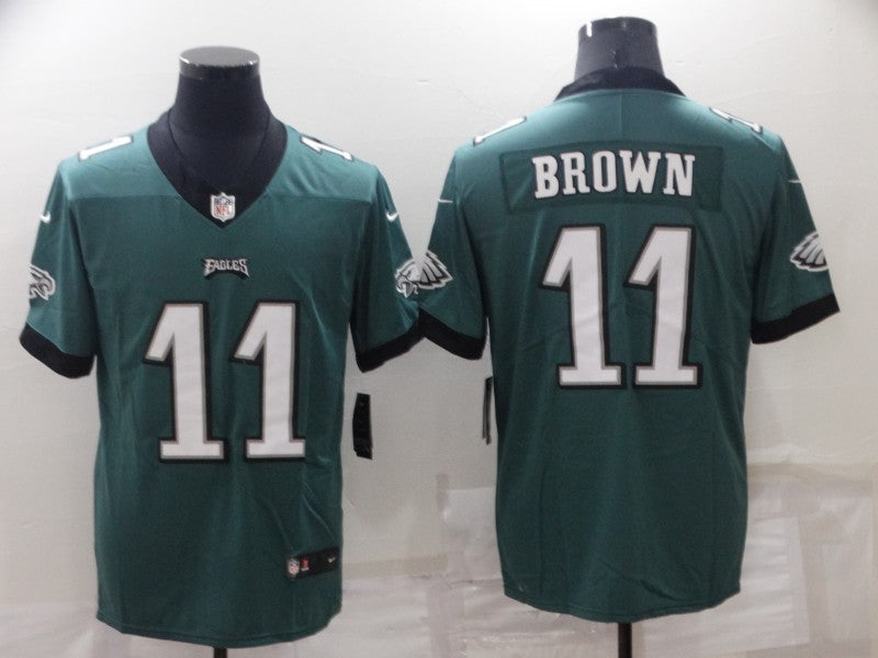 Men's Philadelphia Eagles A.J. Brown #11 Midnight Green Player Game Jersey1