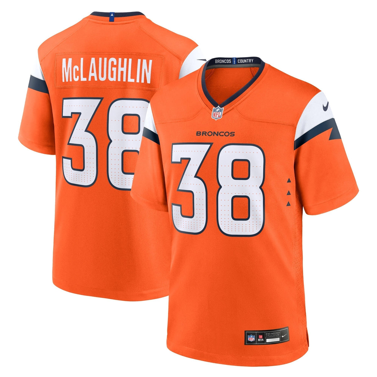 Jaleel McLaughlin Denver Broncos Nike Team Game Jersey -  Orange