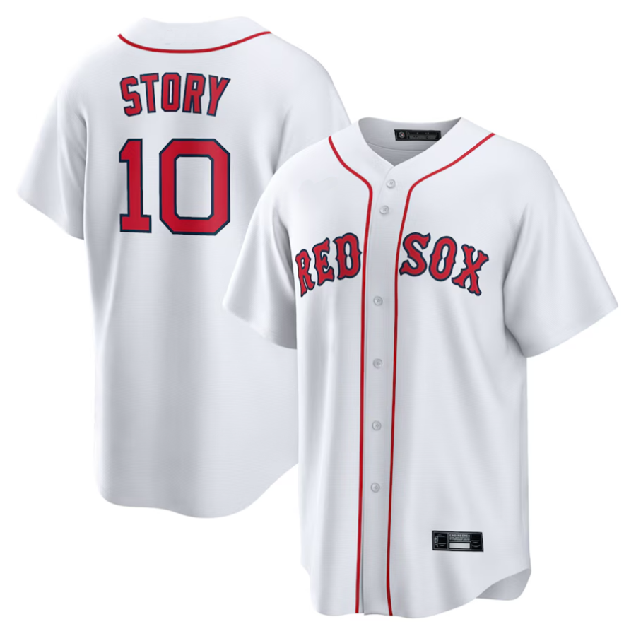 #10 Trevor Story Player B.Red Sox White Home Replica Baseball Jerseys