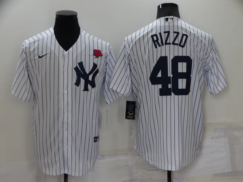 Men's New York Yankees Anthony Rizzo #48 White Replica Player Jersey1