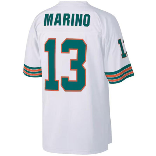 #13 Dan Marino Player M.Dolphins White  White Authentic Throwback Retired Football Jerseys