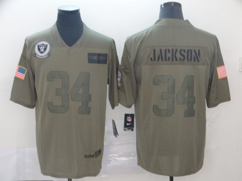 Men's Las Vegas Raiders Bo Jackson #34 Brown Game Jersey1