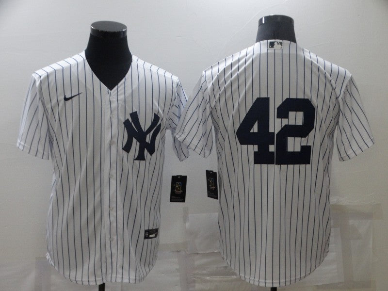 Men's New York Yankees Mariano Rivera #42 White Replica Player Name Jersey1