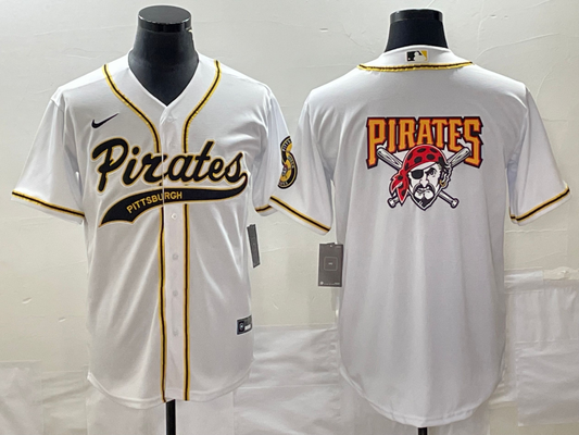Men's Pittsburgh Pirates White Replica Team Jersey1 Joint Edition