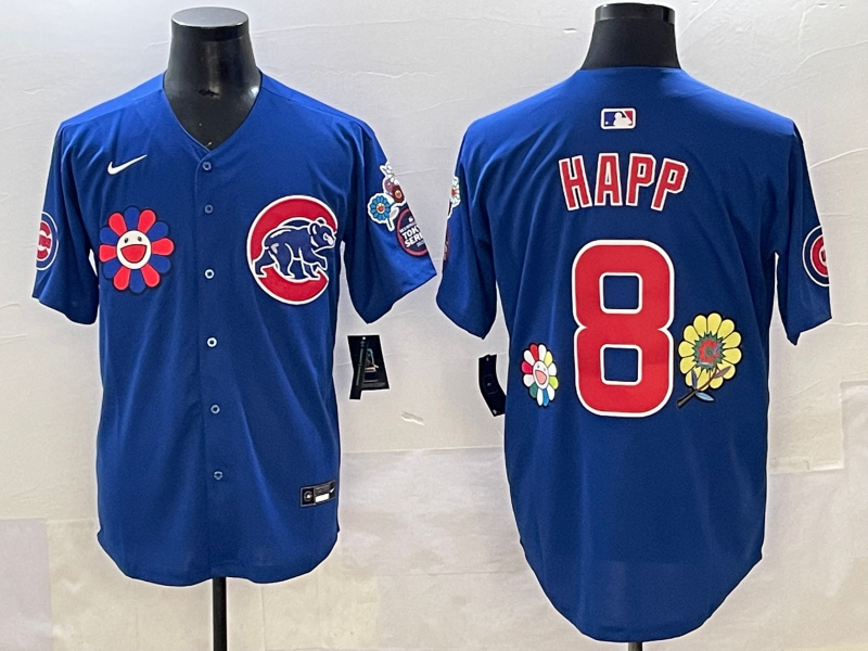 Men's Chicago Cubs Ian Happ #8 Royal Replica Player Jersey