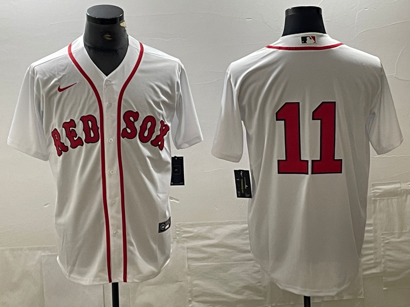 Men's Boston Red Sox Rafael Devers #11 White Home Limited Player Jersey1