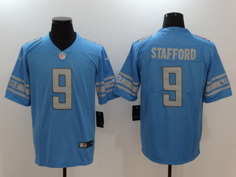 Men's Detroit Lions Matthew Stafford #9 Blue Player Game Jersey1