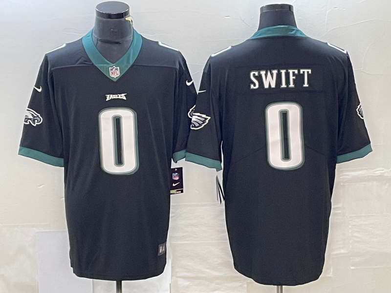 Men's Philadelphia Eagles D'Andre Swift #0 Black Game Player Jersey1