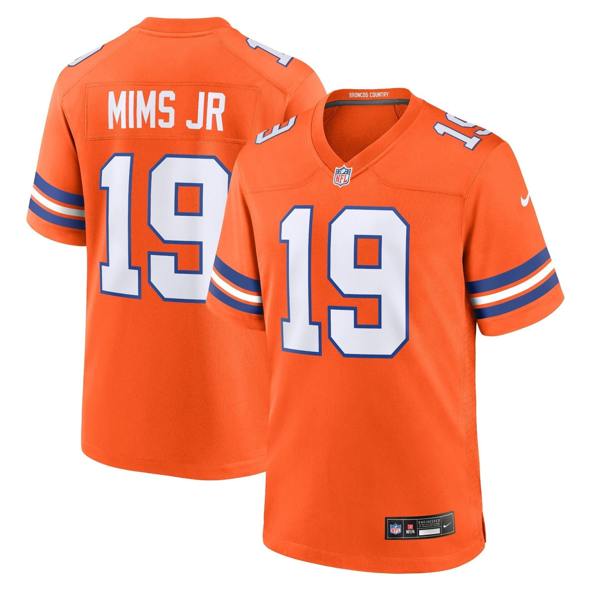 Marvin Mims Jr Denver Broncos Nike Mile High Collection 1977 Throwback   Game Jersey - Orange