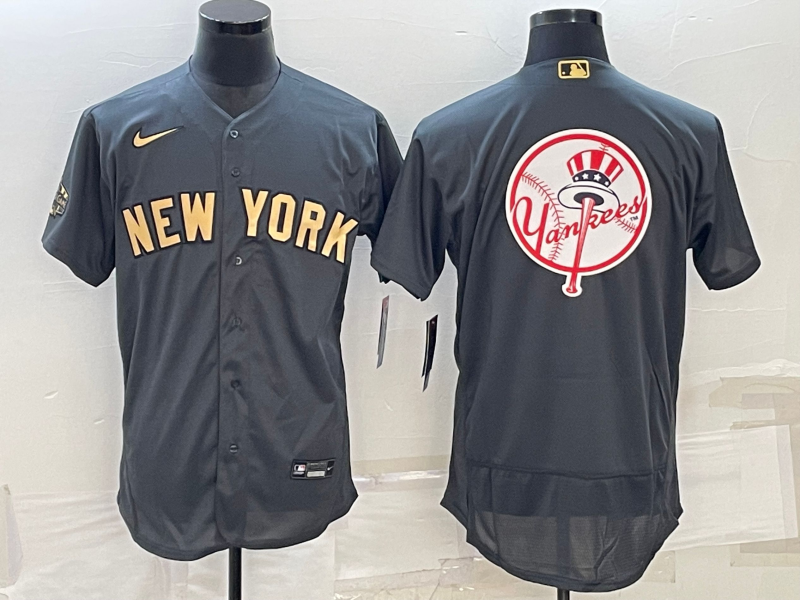 Men's New York Yankees Dark Gray Replica Team Jersey1