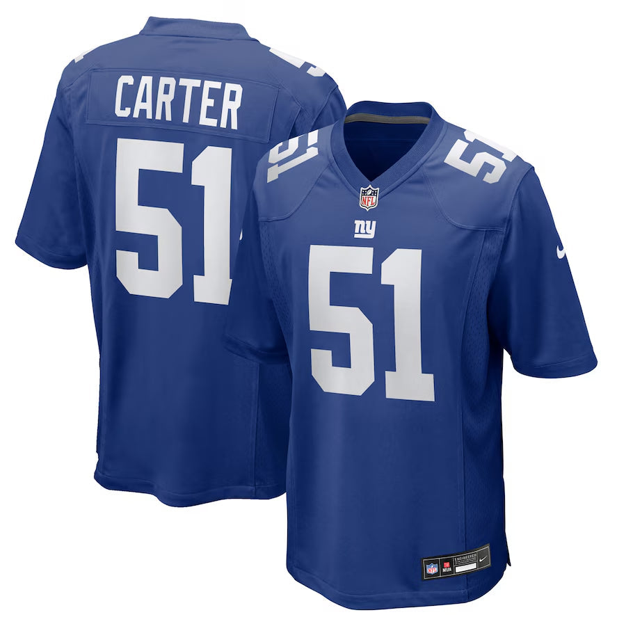 New York Giants Abdul Carter Nike Royal 2025 NFL Draft First Round Pick Game Jersey