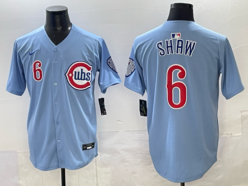 Men's Chicago Cubs Matt Shaw #6 Light Blue Alternate Limited Player Jersey