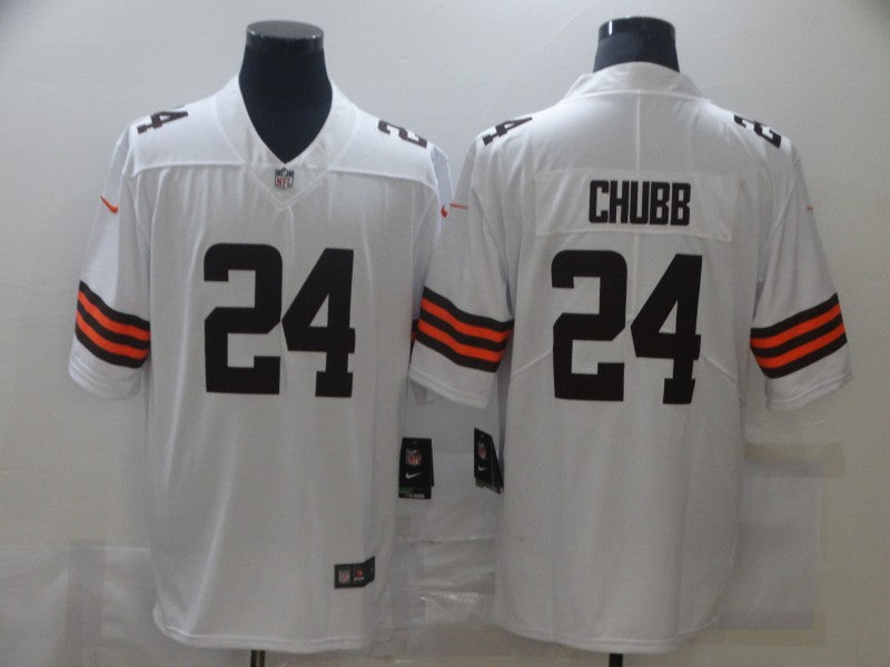 Men's Cleveland Browns Nick Chubb #24 White Player Game Jersey1