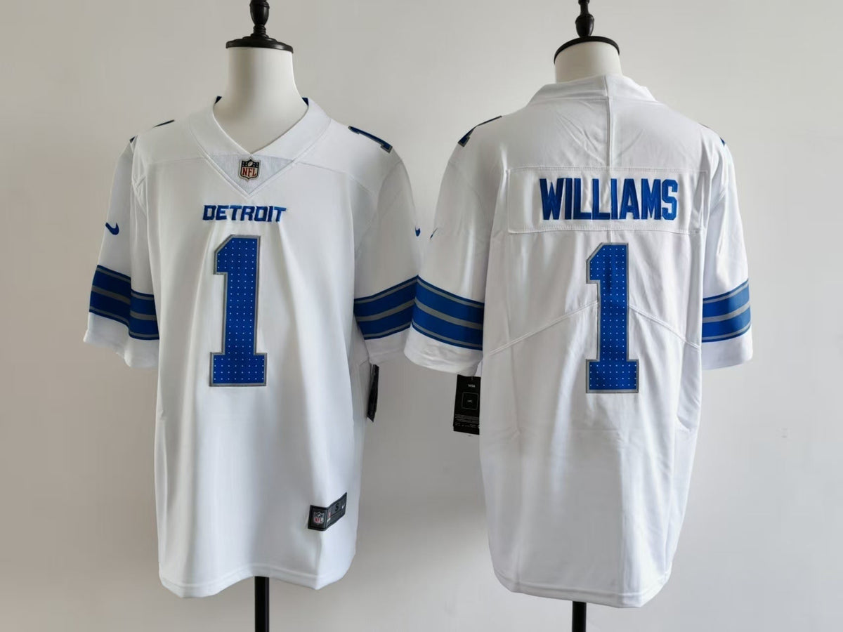 Men's Detroit Lions Jameson Williams Jersey -  White#1