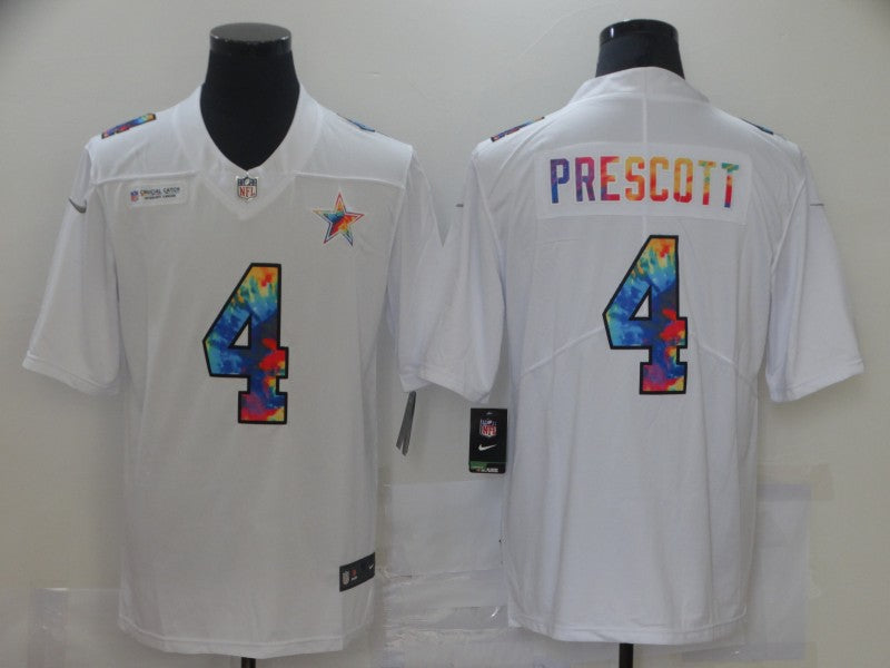 Men's Dallas Cowboys Dak Prescott #4 White Game Jersey1