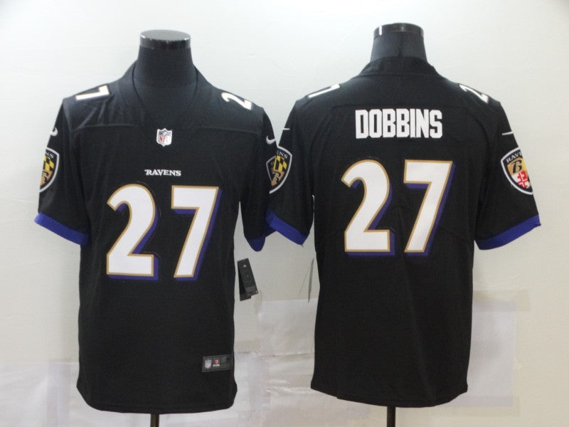 Men's Baltimore Ravens J.K. Dobbins #27 Black Game Jersey1