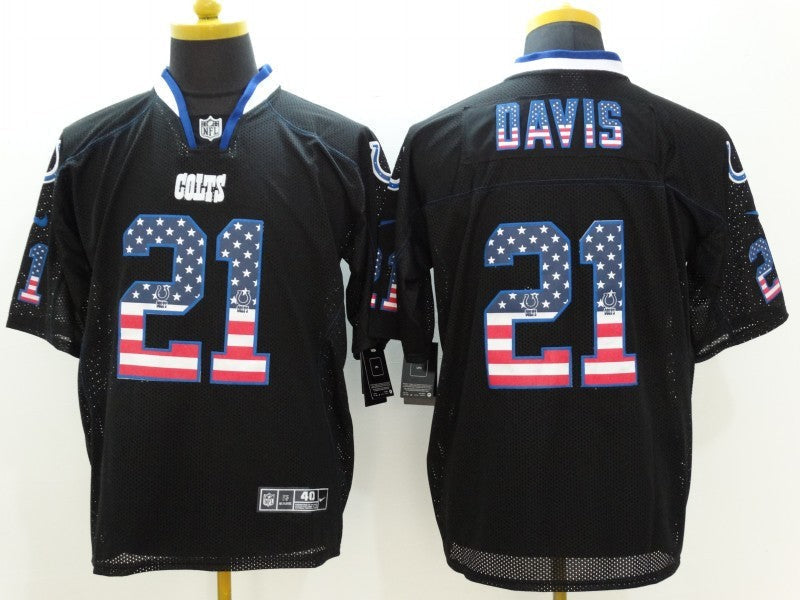 Men's Indianapolis Colts Vontae Davis #21 Black Game Jersey1