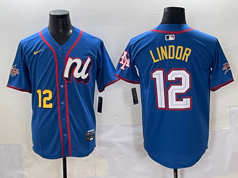 Men's National League Francisco Lindor #12 Blue 2025 All-Star Edition Limited Player Jersey