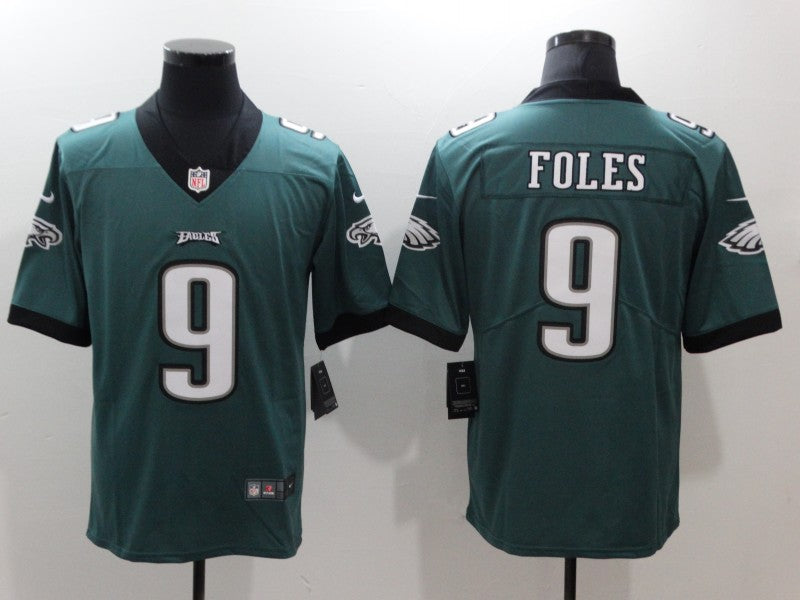 Men's Philadelphia Eagles Nick Foles #9 Midnight Green Game Jersey1