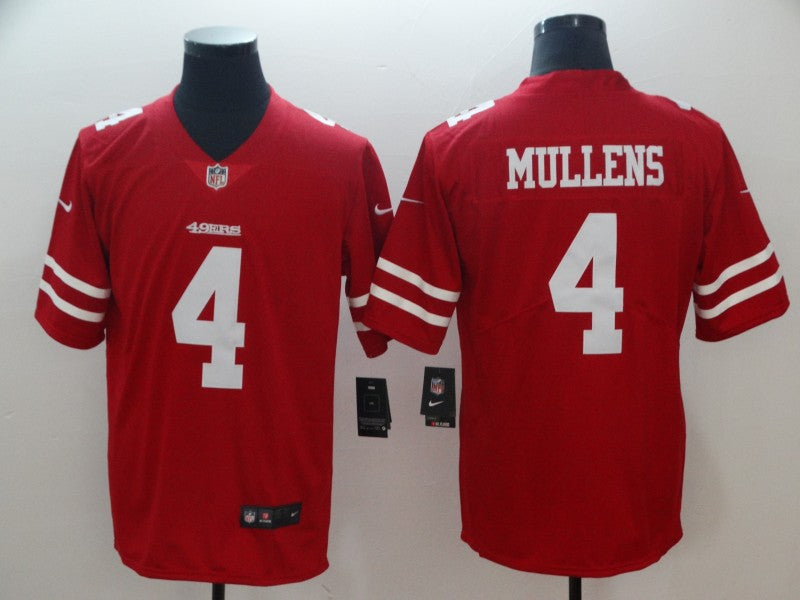 Men's San Francisco 49ers Nick Mullens #4 Red Game Jersey1