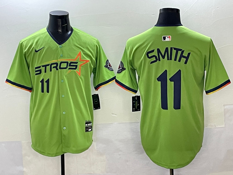 Men's Houston Astros Cam Smith #11 Green 2025 City Connect Limited Player Jersey