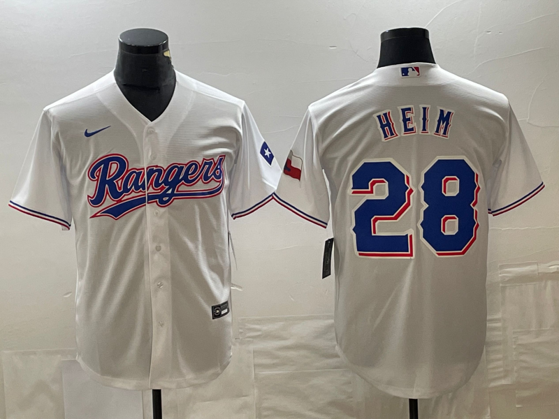 Men's Texas Rangers Jonah Heim #28 White Home Replica Player Jersey1
