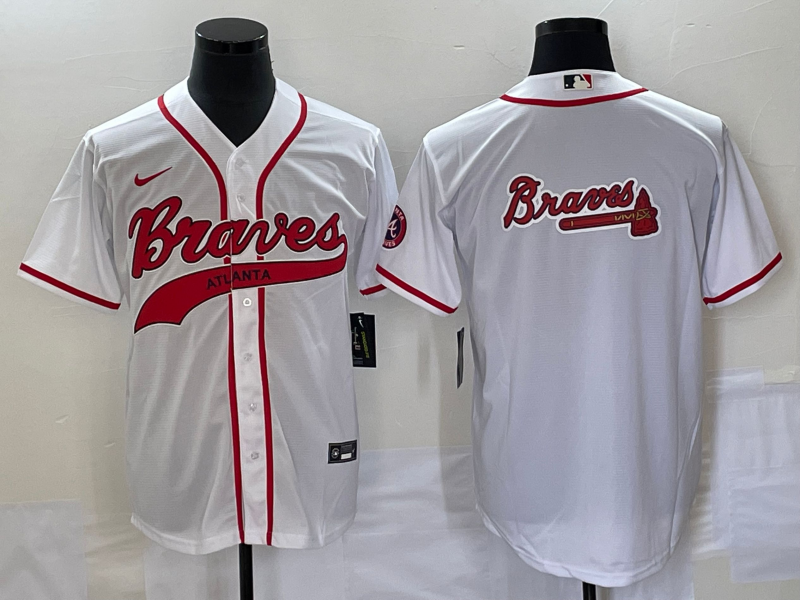 Men's Atlanta Braves White Replica Team Jersey1 Joint Edition