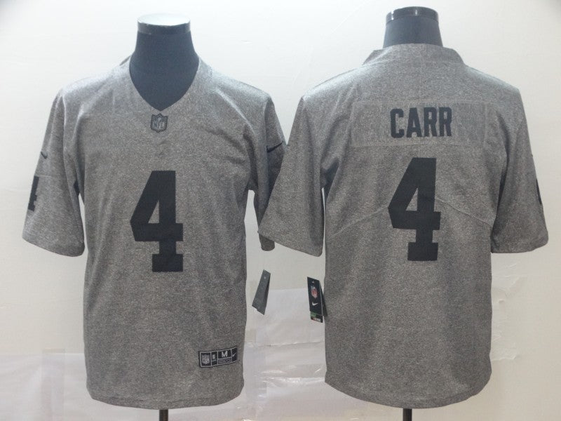 Men's Las Vegas Raiders Derek Carr #4 Gray Alternate Game Jersey1