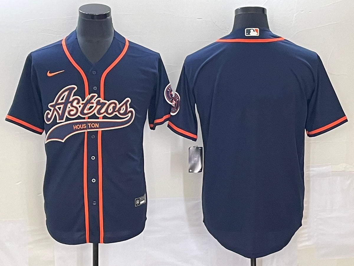 Men's Houston Astros Navy Replica Blank Jersey1 Joint Edition