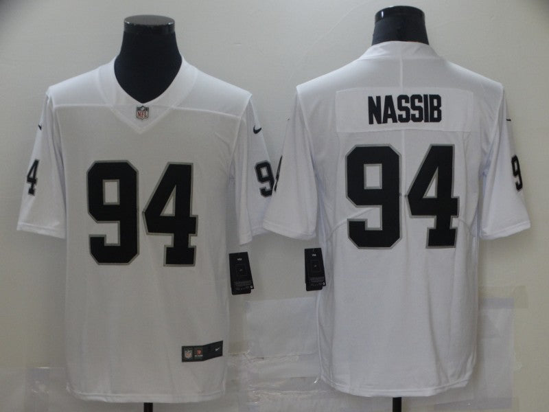Men's Las Vegas Raiders Carl Nassib #94 White Game Jersey1