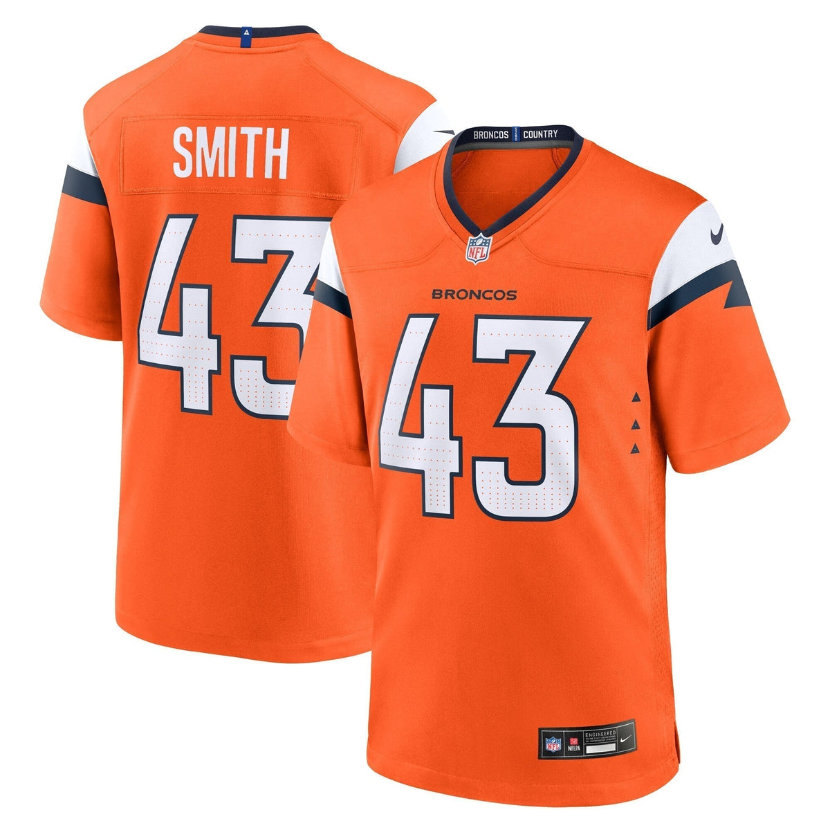 Keidron Smith Denver Broncos Nike Team Game Jersey -  Orange