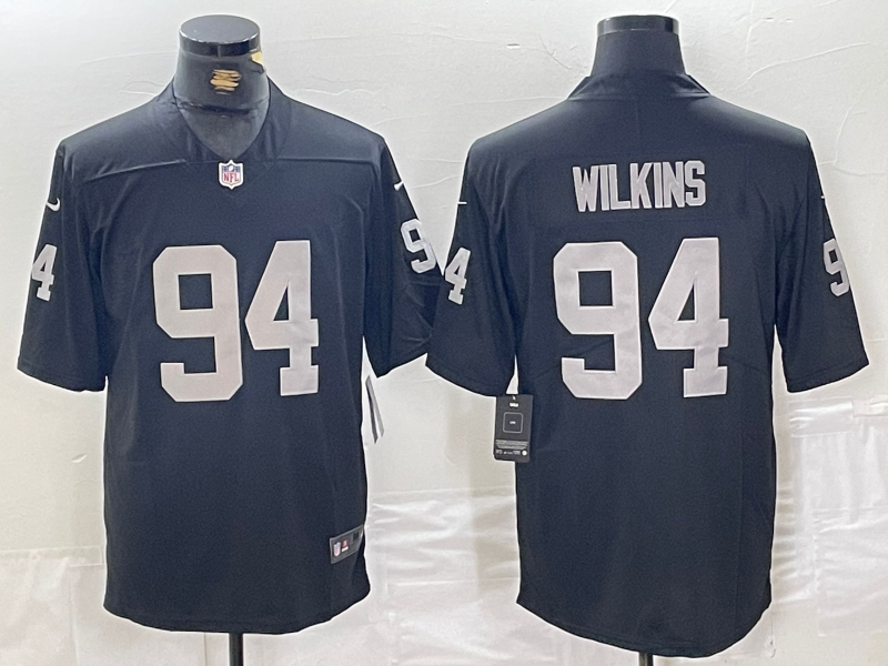 Men's Las Vegas Raiders Christian Wilkins #94 Black Game Jersey1